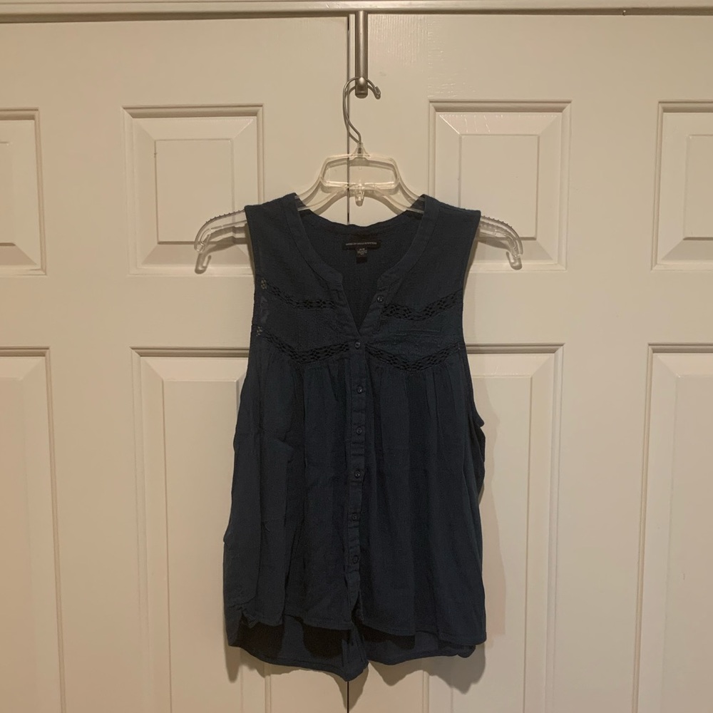 Navy Blue American Eagle Tank, Size: Medium